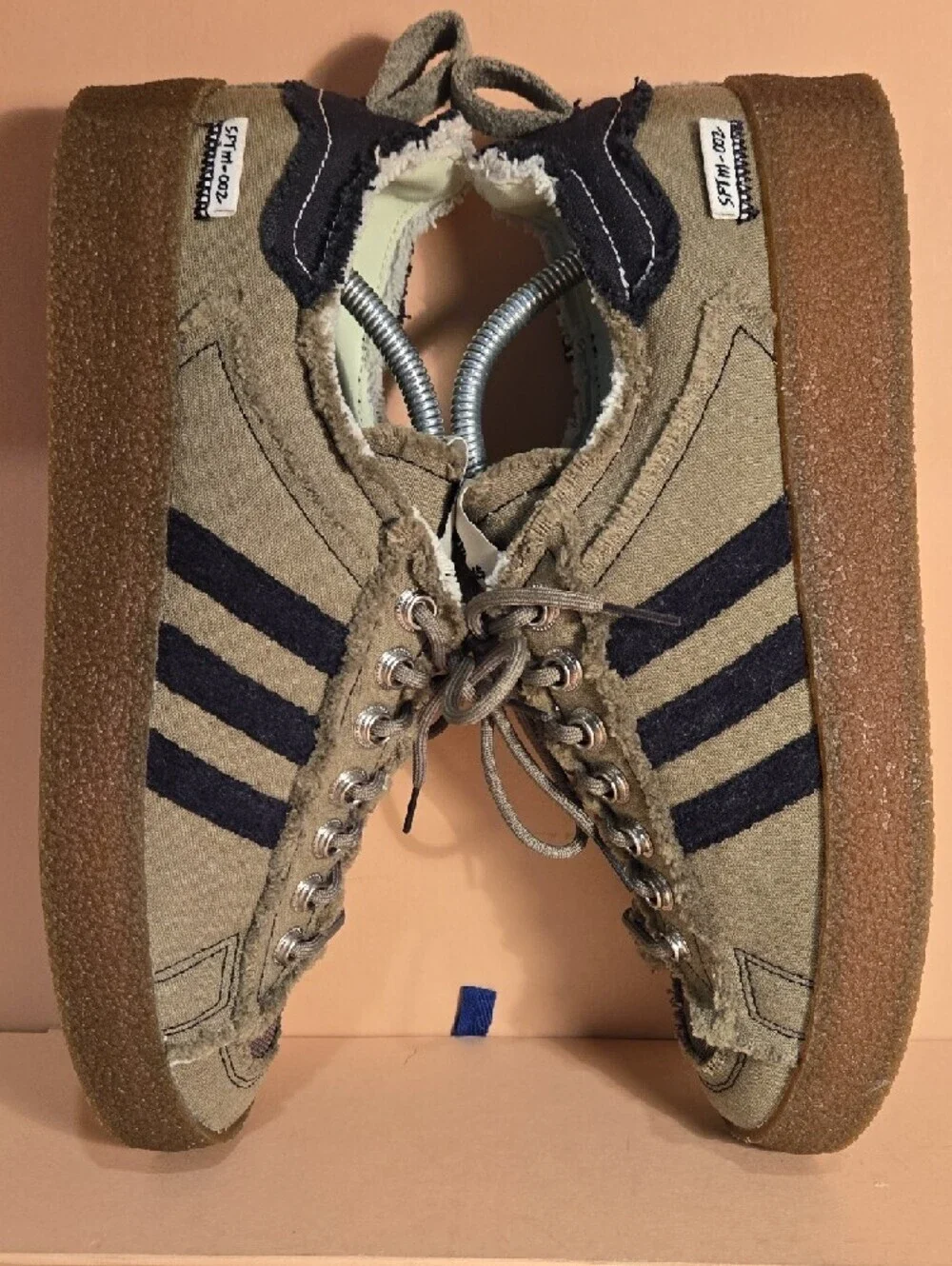 Size 10.5 - Adidas Originals Men's Campus 80S SFTM Shoes, Focus Olive/Black/Gum.